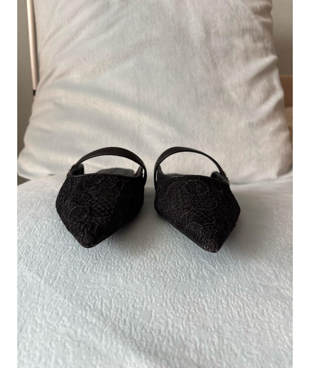KARL LAGERFELD Черные текстильные мюли, фото 2