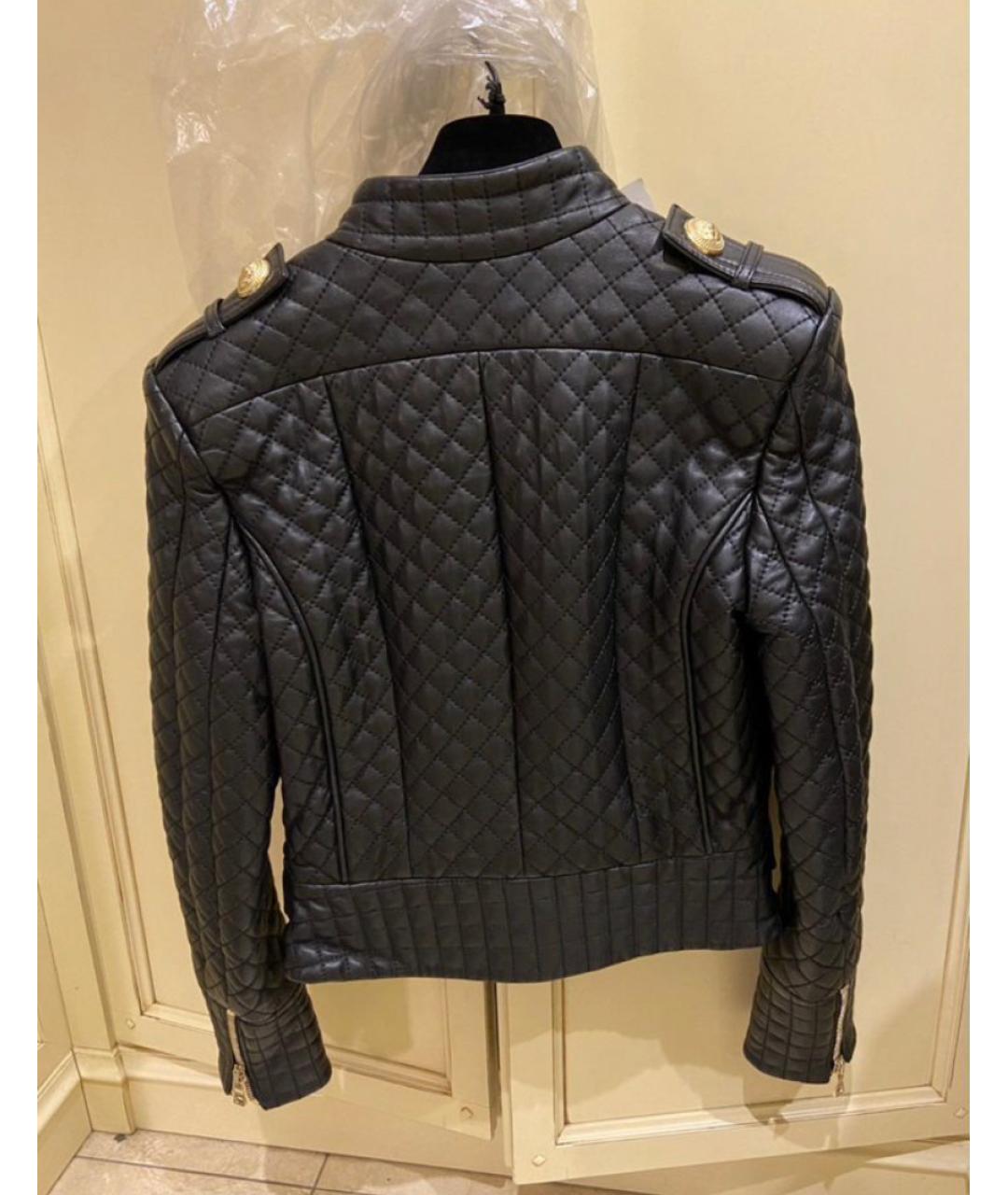 BALMAIN Черная кожаная куртка, фото 2