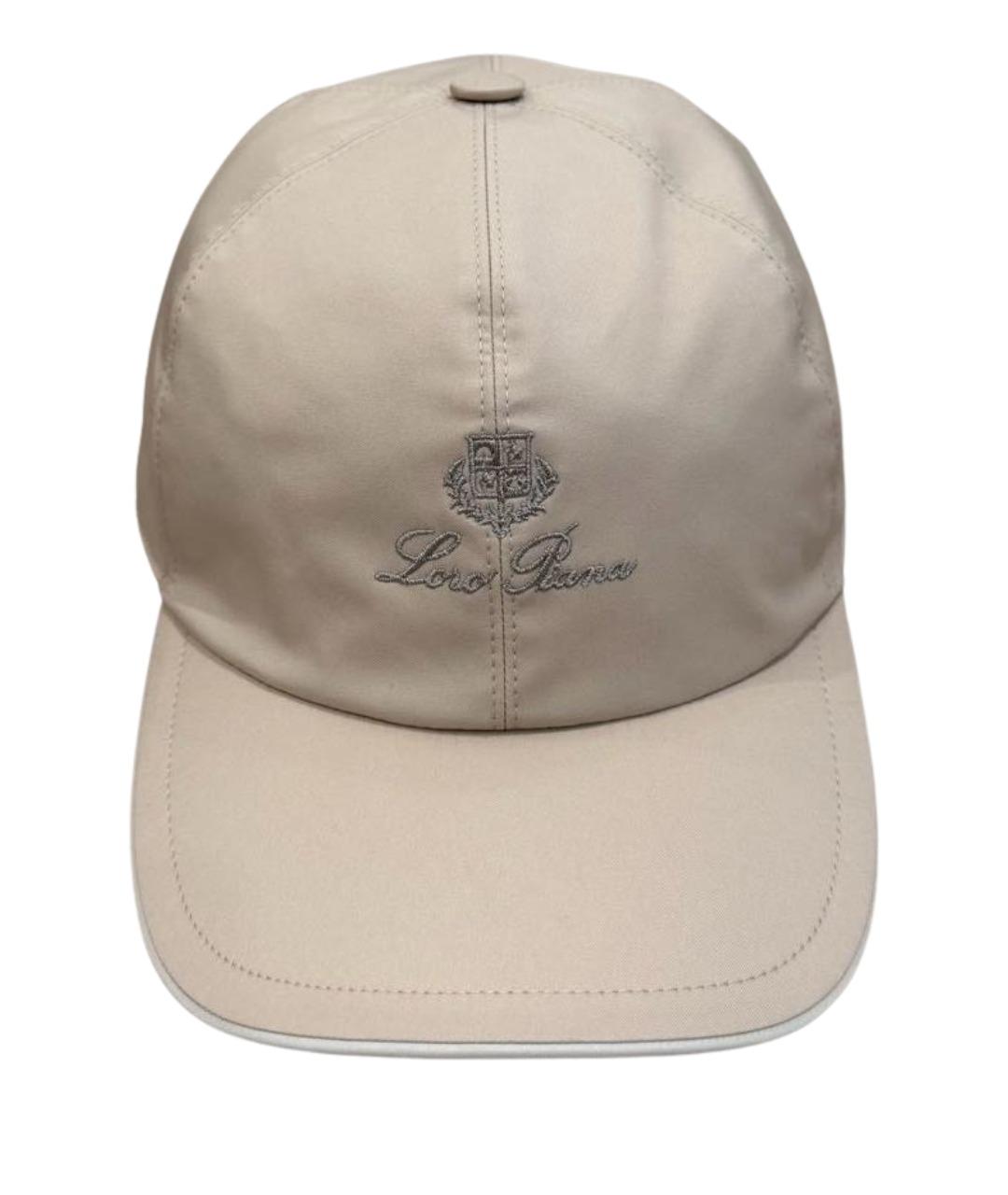 LORO PIANA Бежевая синтетическая кепка/бейсболка, фото 1