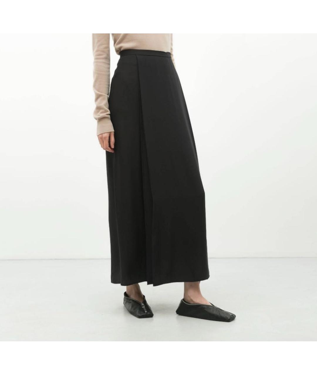 STELLA MCCARTNEY Антрацитовая шелковая юбка макси, фото 6