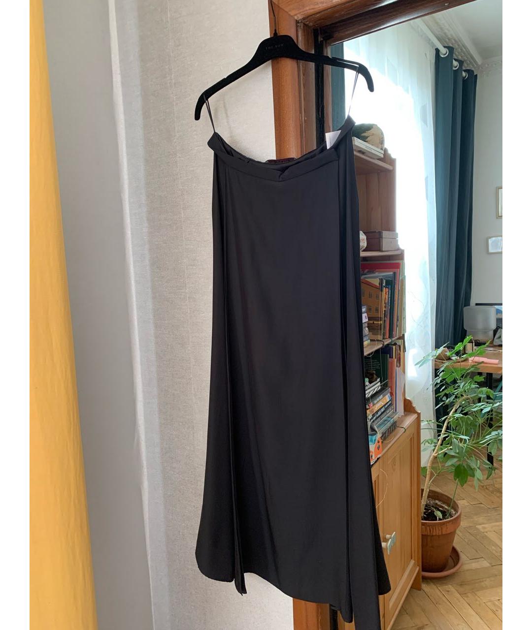 STELLA MCCARTNEY Антрацитовая шелковая юбка макси, фото 7