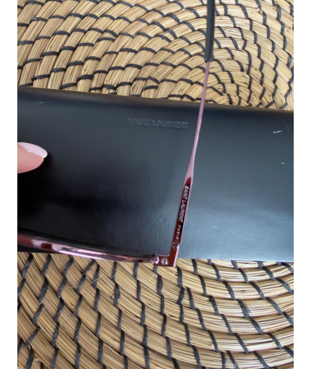 SAINT LAURENT Фиолетовые металлические солнцезащитные очки, фото 3