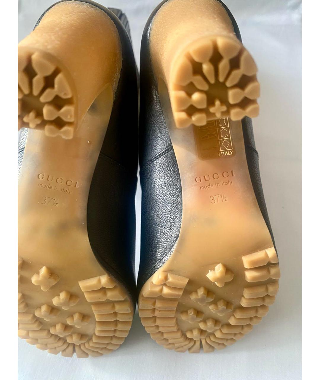 GUCCI Коричневые кожаные полусапоги, фото 4