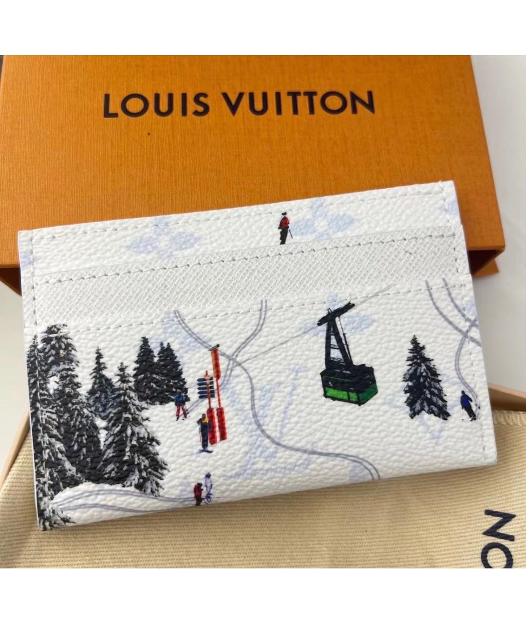 LOUIS VUITTON Белый кожаный кардхолдер, фото 5