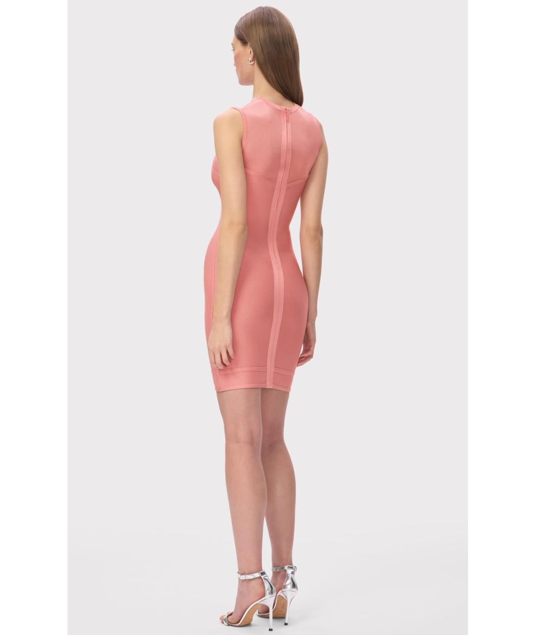 HERVE LEGER Розовое коктейльное платье, фото 5