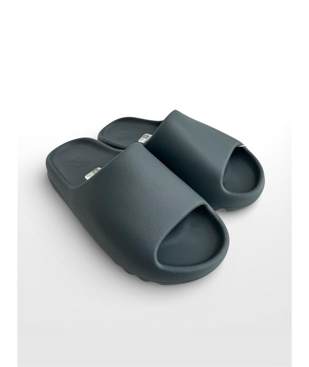 ADIDAS YEEZY Антрацитовые резиновые шлепанцы, фото 2