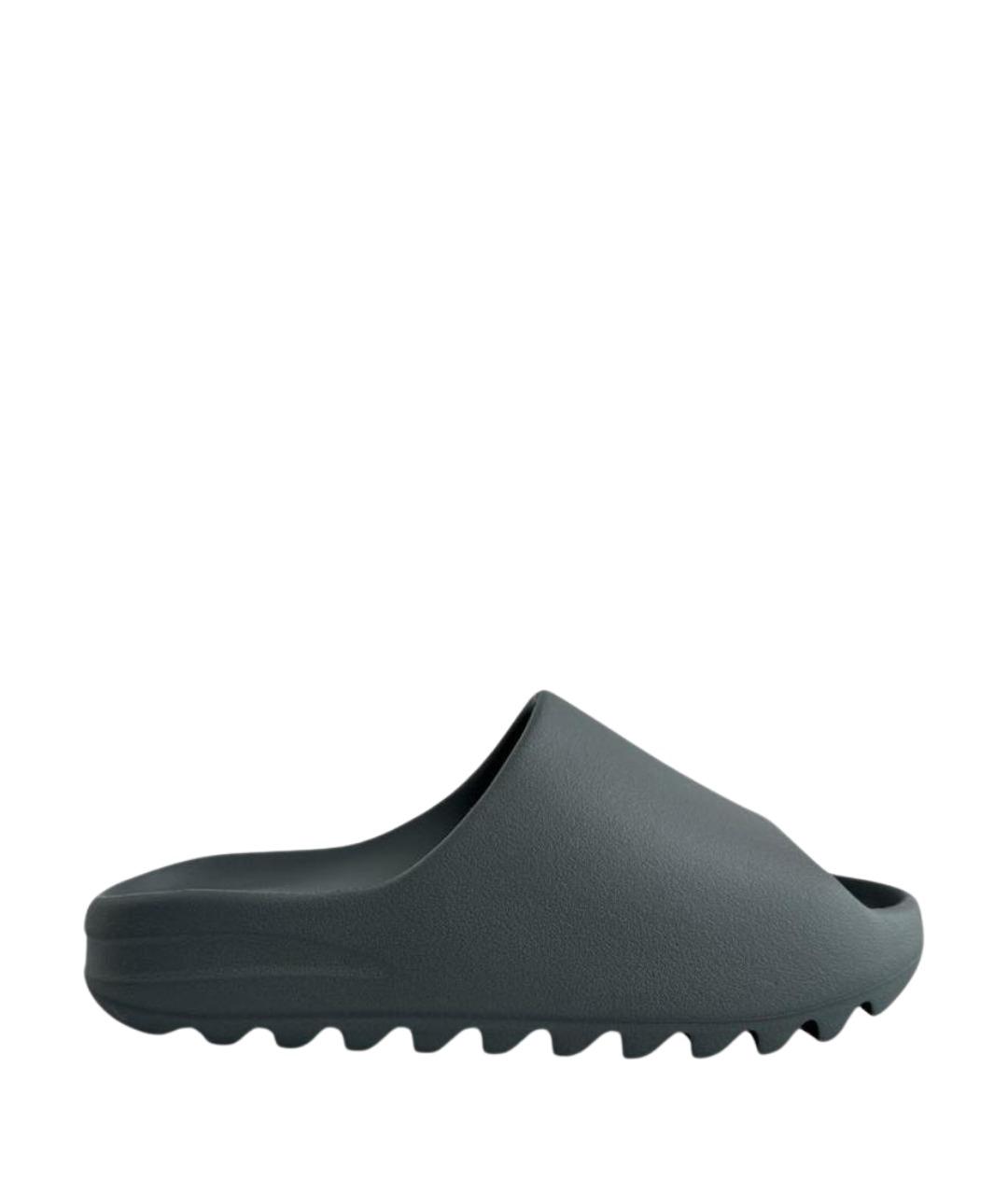 ADIDAS YEEZY Антрацитовые резиновые шлепанцы, фото 1