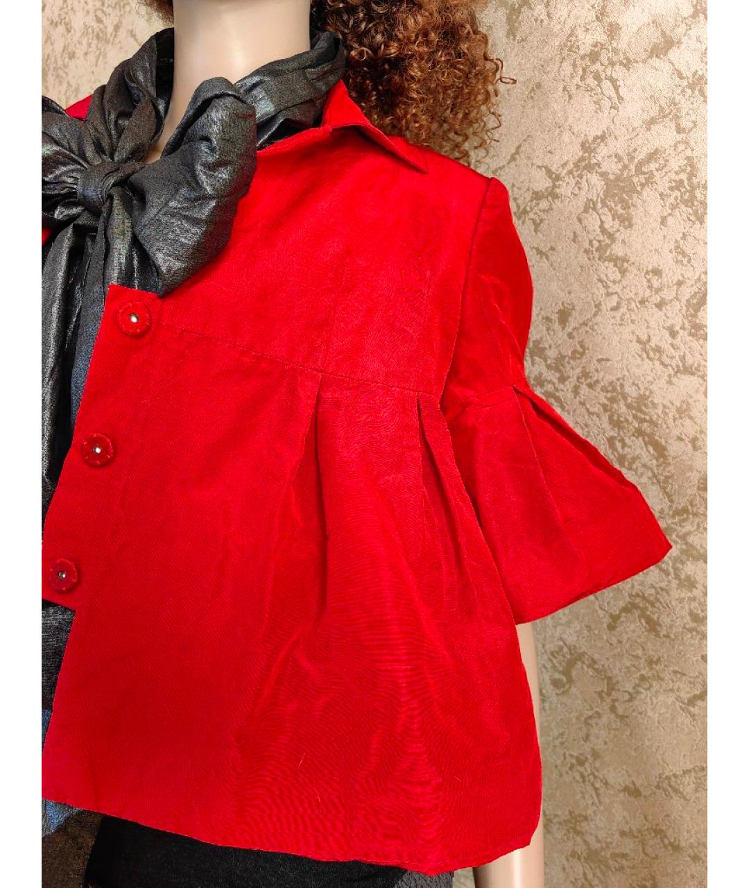 CHRISTIAN DIOR Красный шелковый жакет/пиджак, фото 5