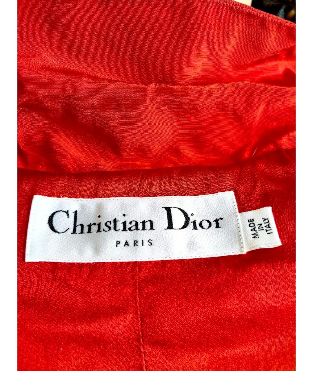 CHRISTIAN DIOR Красный шелковый жакет/пиджак, фото 3