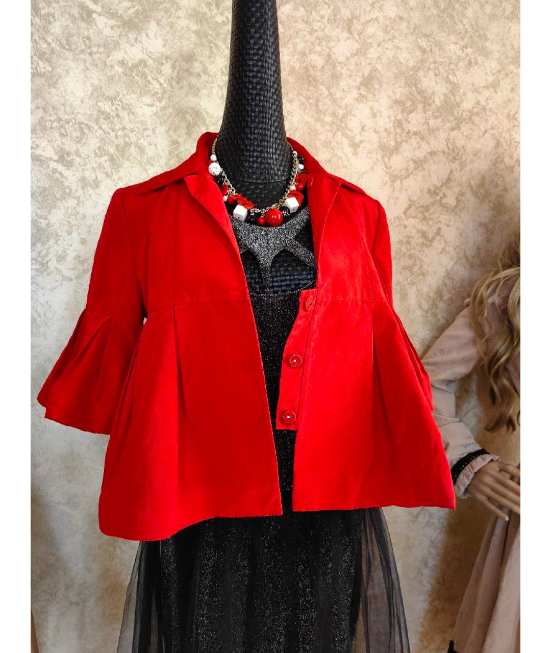 CHRISTIAN DIOR Красный шелковый жакет/пиджак, фото 10