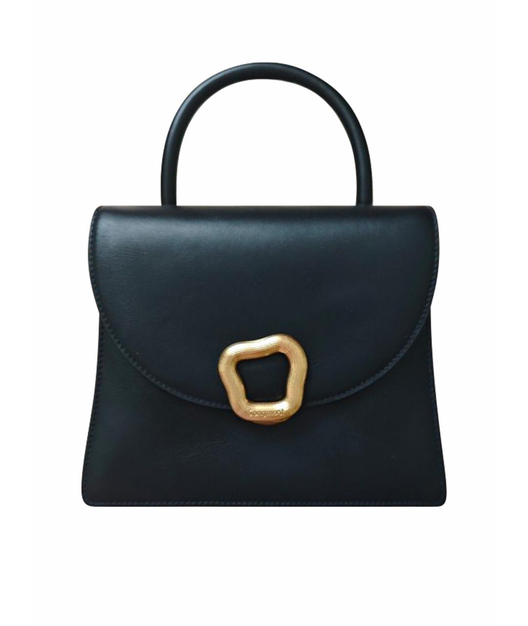 SONGMONT Черная кожаная сумка с короткими ручками, фото 1