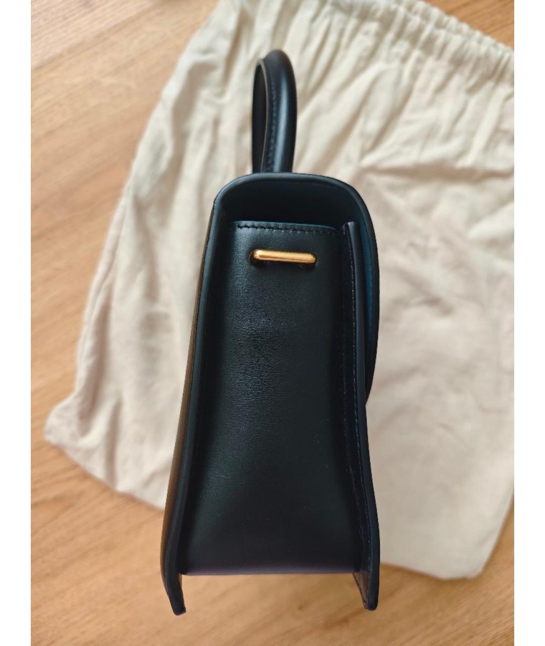 SONGMONT Черная кожаная сумка с короткими ручками, фото 2