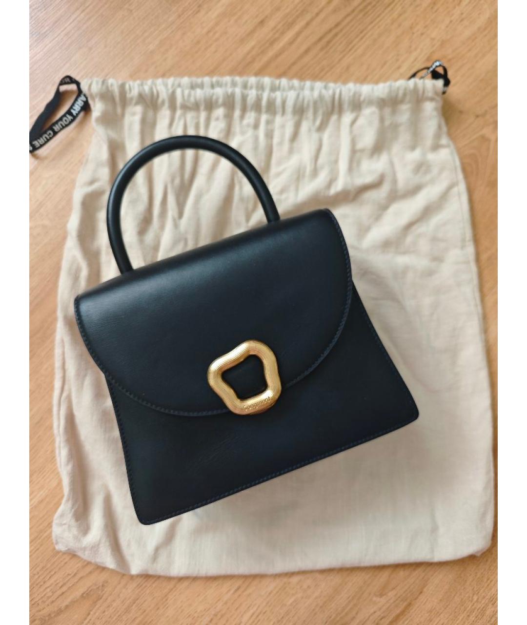 SONGMONT Черная кожаная сумка с короткими ручками, фото 8