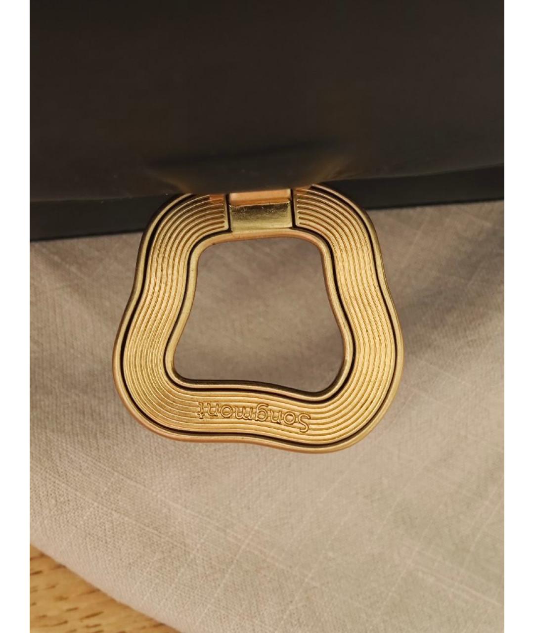 SONGMONT Черная кожаная сумка с короткими ручками, фото 6