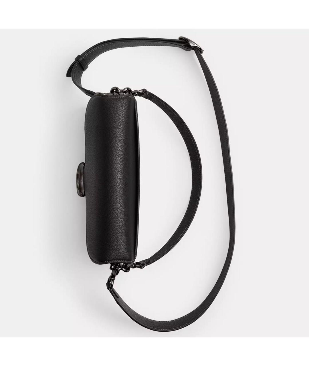 COACH Черная кожаная сумка через плечо, фото 6