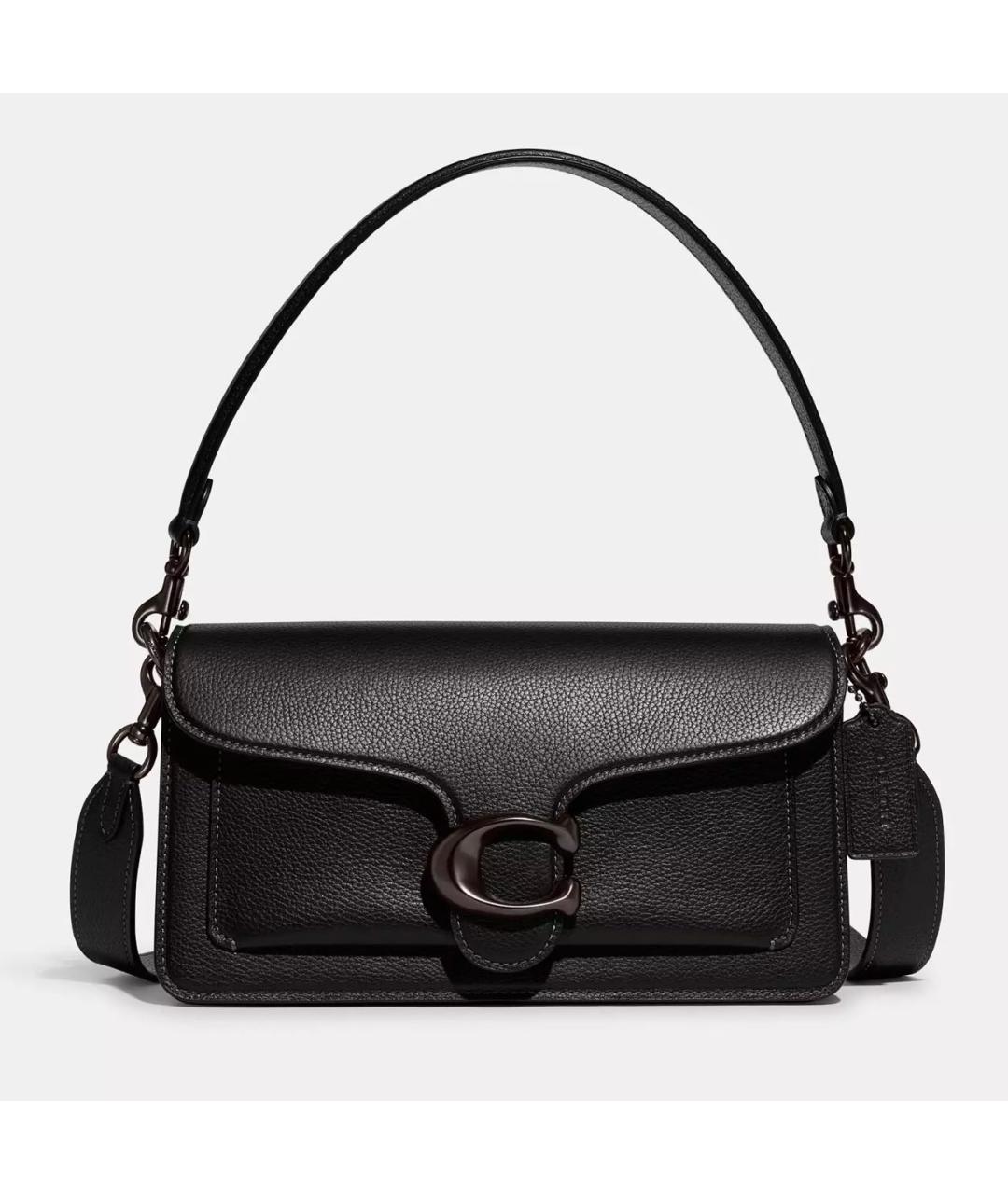 COACH Черная кожаная сумка через плечо, фото 8