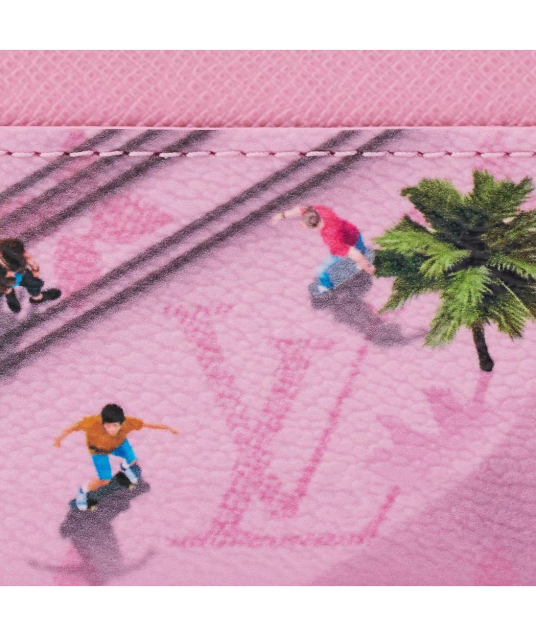 LOUIS VUITTON Розовый кожаный кардхолдер, фото 3