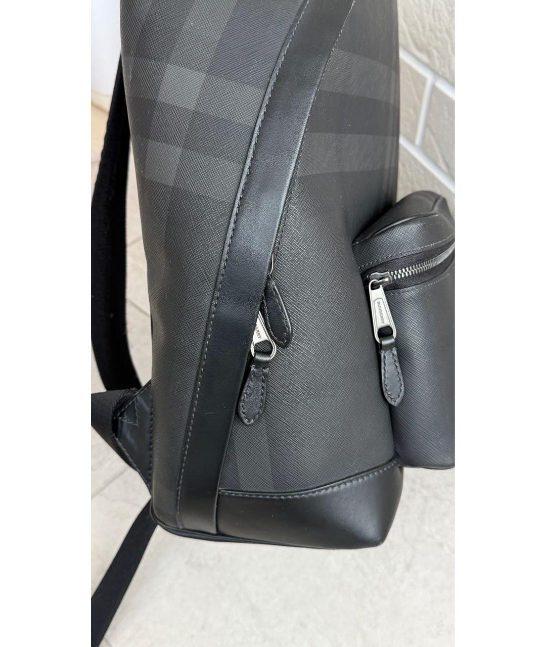 BURBERRY Антрацитовый рюкзак из искусственной кожи, фото 6