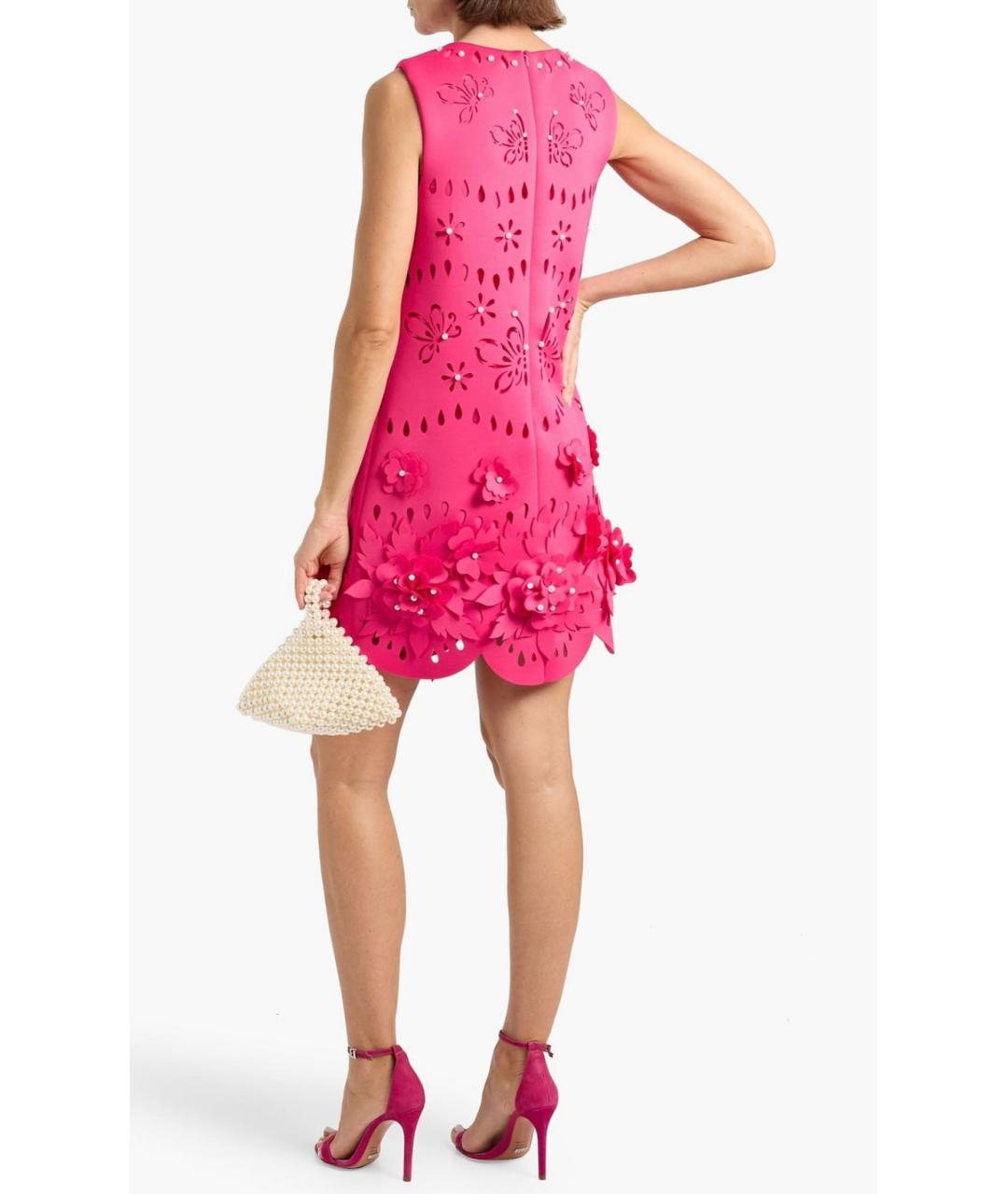 BADGLEY MISCHKA Фуксия полиэстеровое коктейльное платье, фото 3