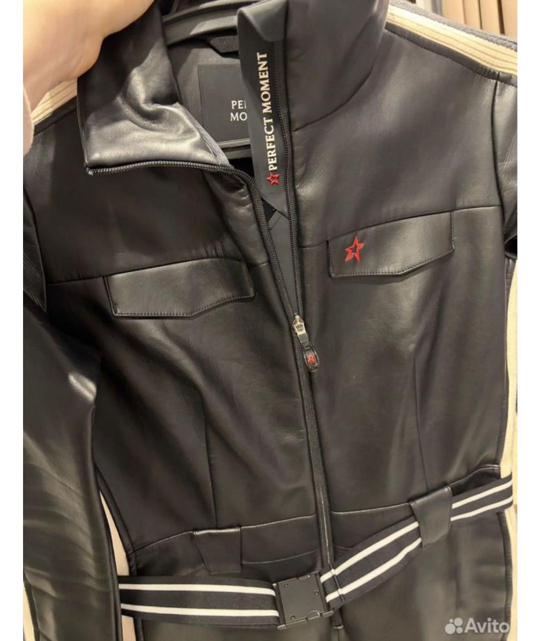 PERFECT MOMENT Черный кожаный спортивные костюмы, фото 5