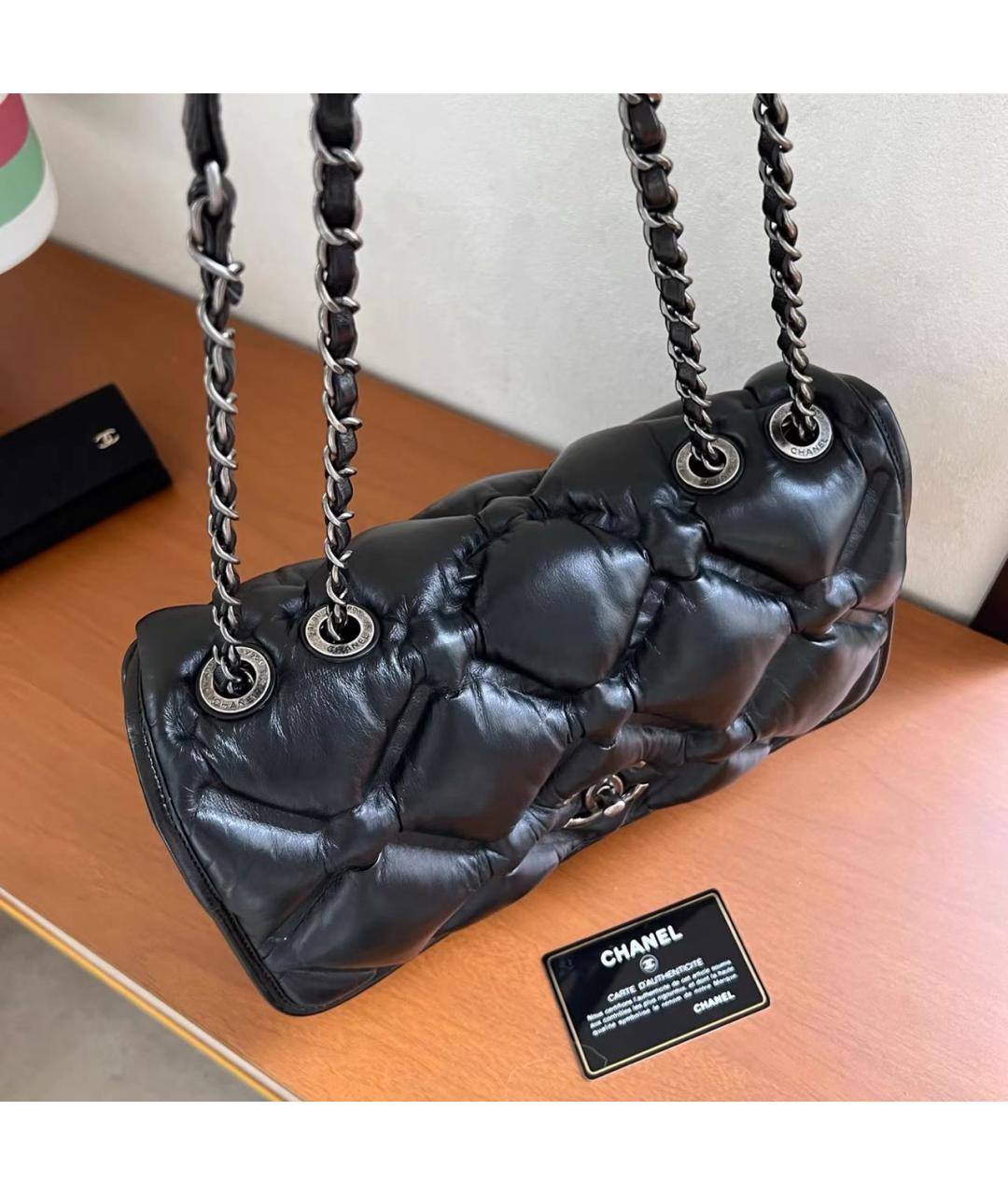 CHANEL Черная кожаная сумка через плечо, фото 4