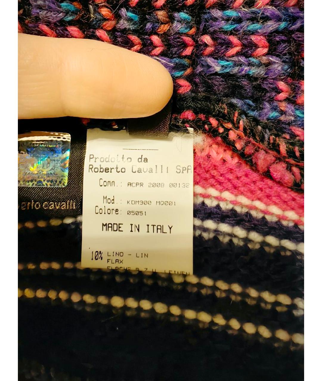 ROBERTO CAVALLI Мульти шерстяная жилетка, фото 4