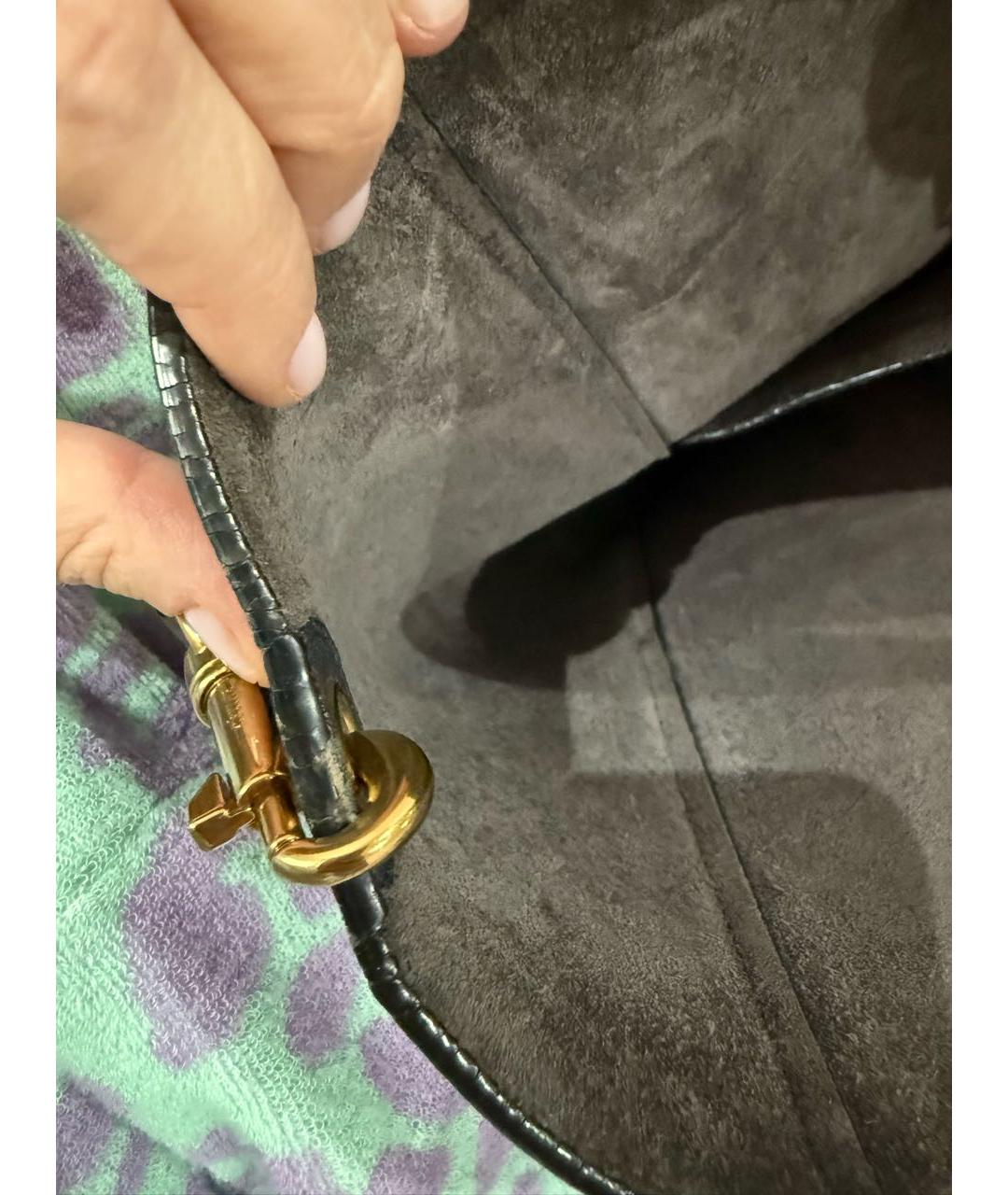 CELINE Антрацитовая кожаная сумка тоут, фото 4