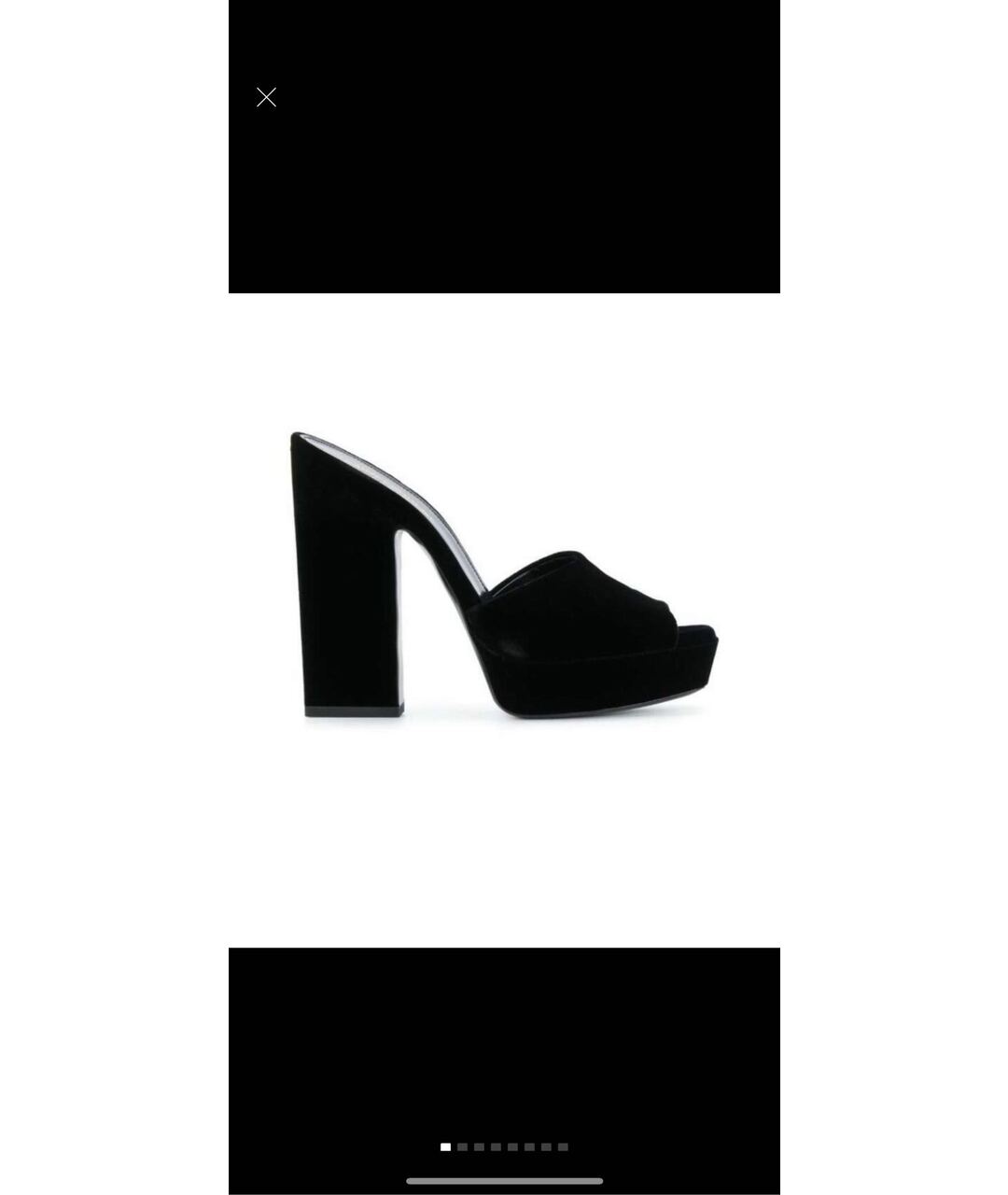 SAINT LAURENT Черные бархатные мюли, фото 6