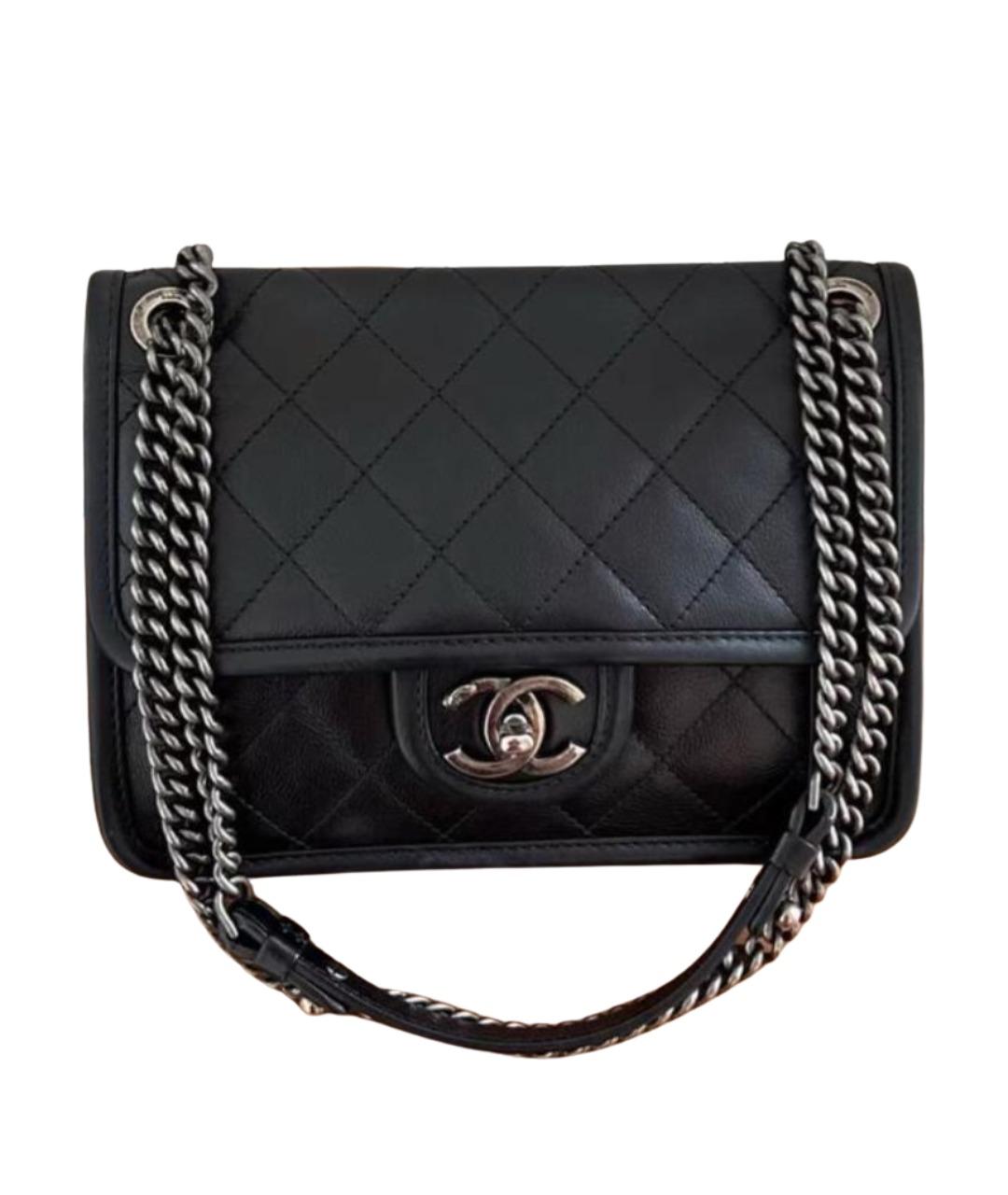 CHANEL Черная кожаная сумка через плечо, фото 1
