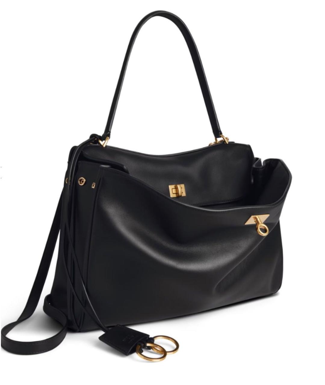 BALENCIAGA Черная кожаная сумка через плечо, фото 2