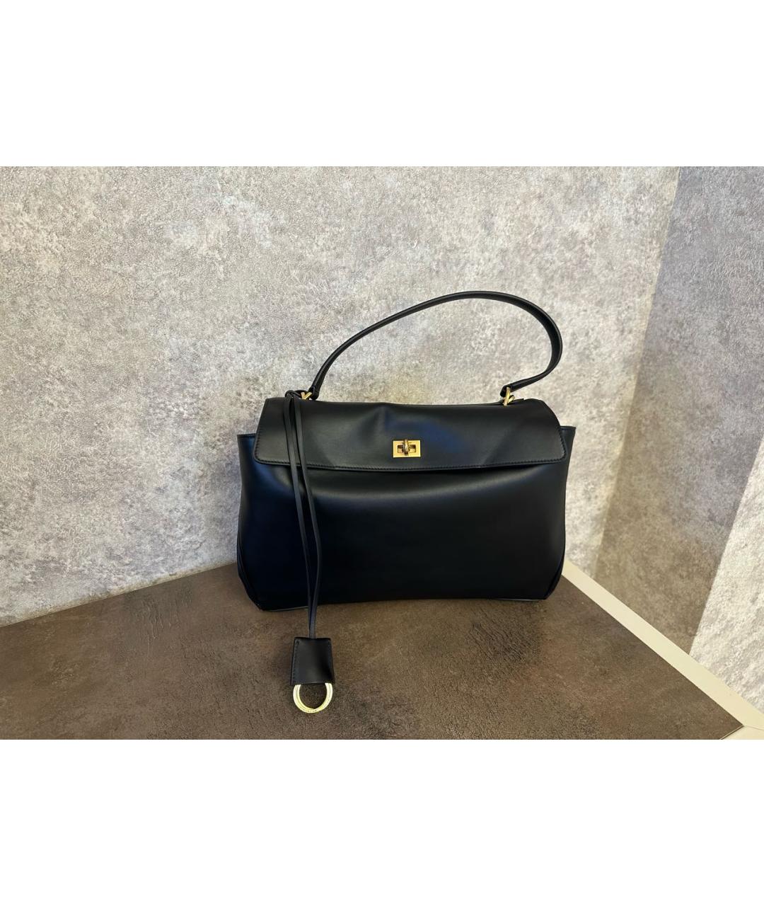 BALENCIAGA Черная кожаная сумка через плечо, фото 8