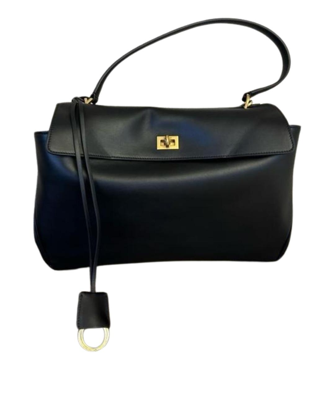 BALENCIAGA Черная кожаная сумка через плечо, фото 1