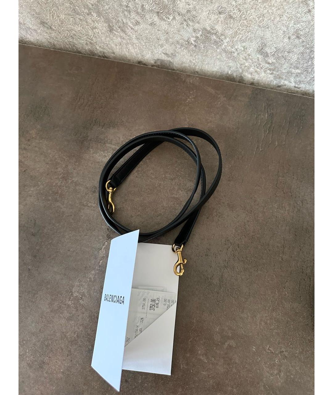 BALENCIAGA Черная кожаная сумка через плечо, фото 5
