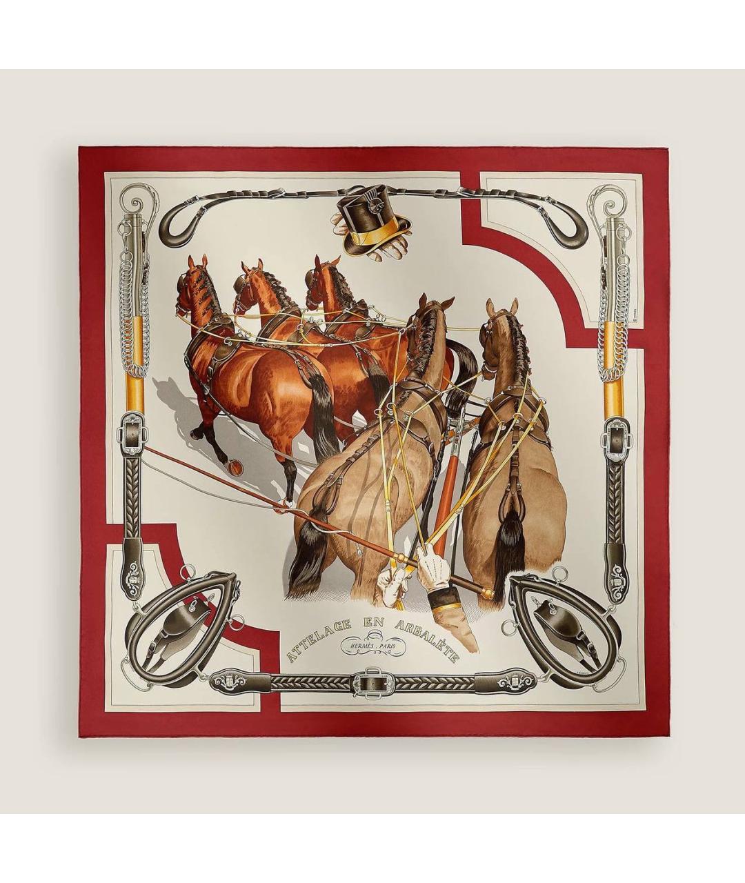 HERMES Мульти шелковый платок, фото 6