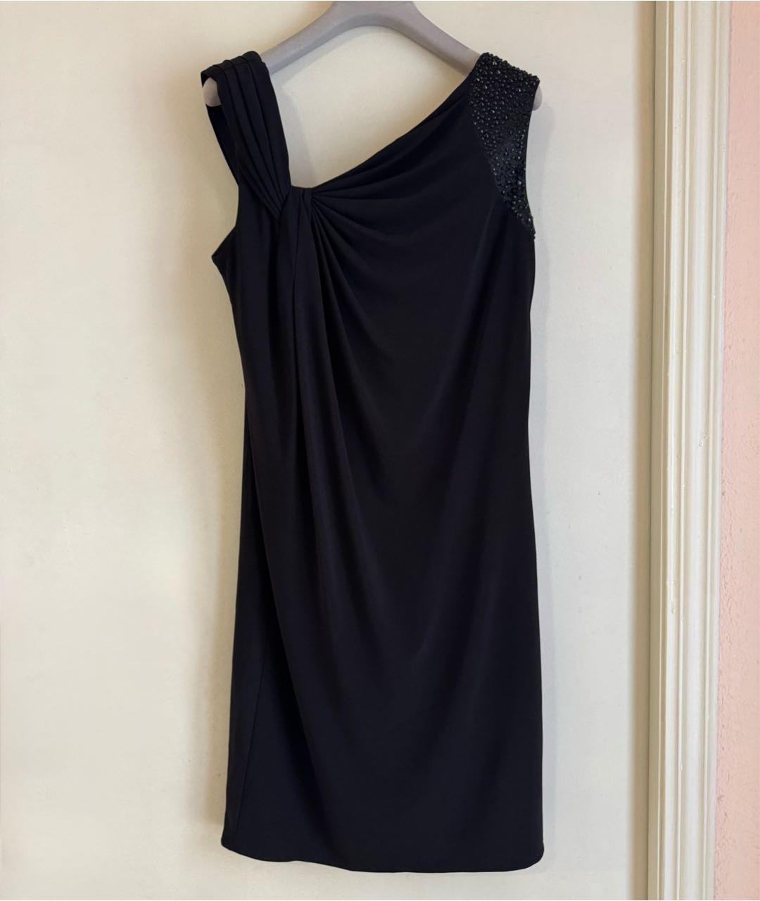 BLUMARINE Черное полиэстеровое коктейльное платье, фото 9