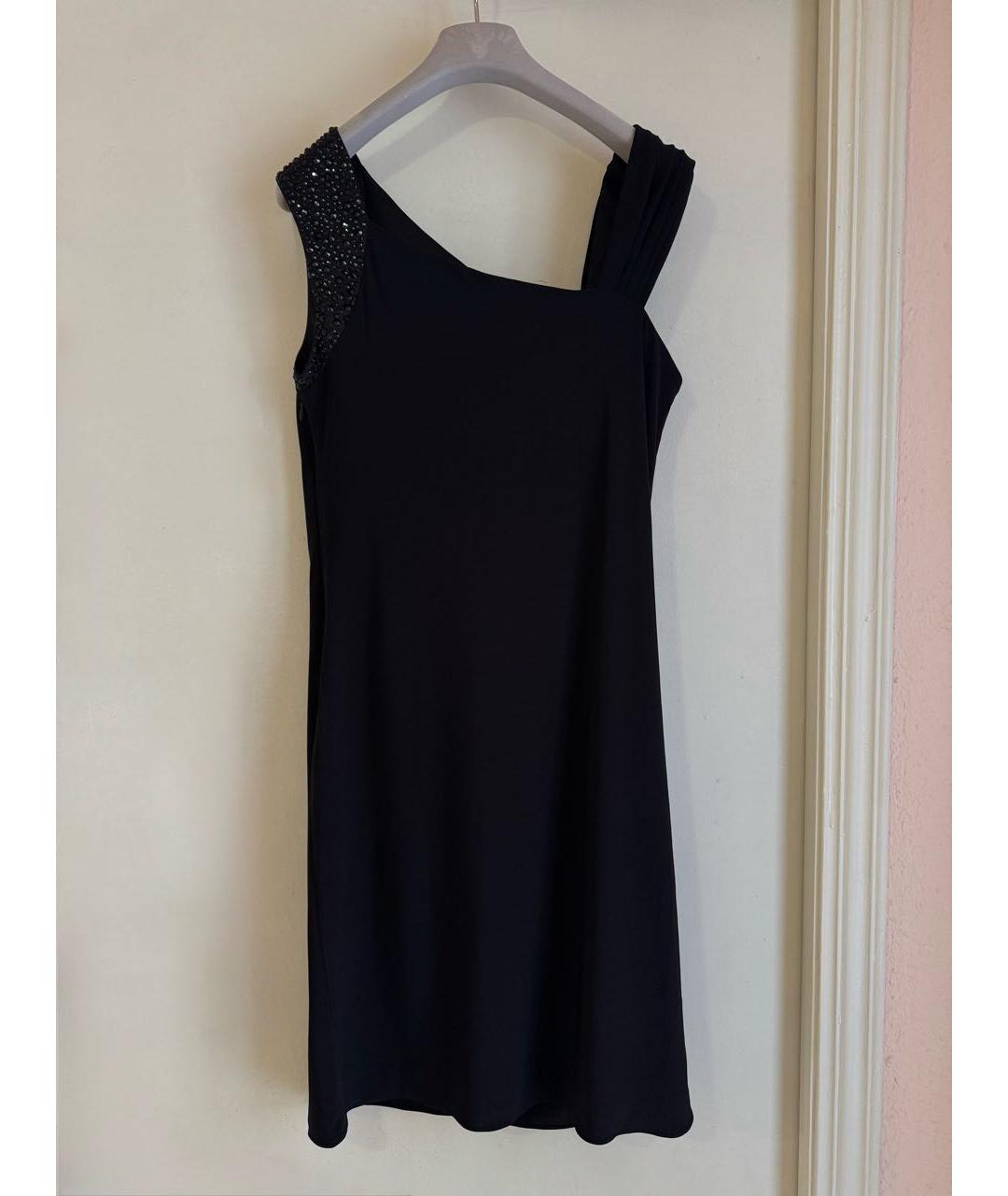 BLUMARINE Черное полиэстеровое коктейльное платье, фото 6