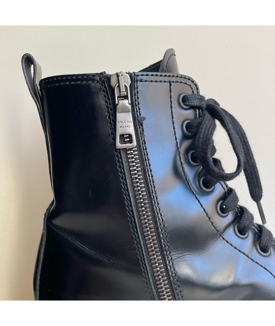 PRADA Черные ботинки из лакированной кожи, фото 6