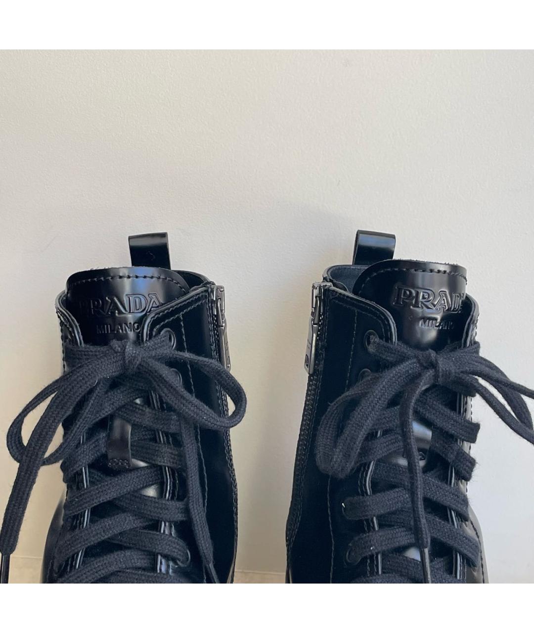 PRADA Черные ботинки из лакированной кожи, фото 7
