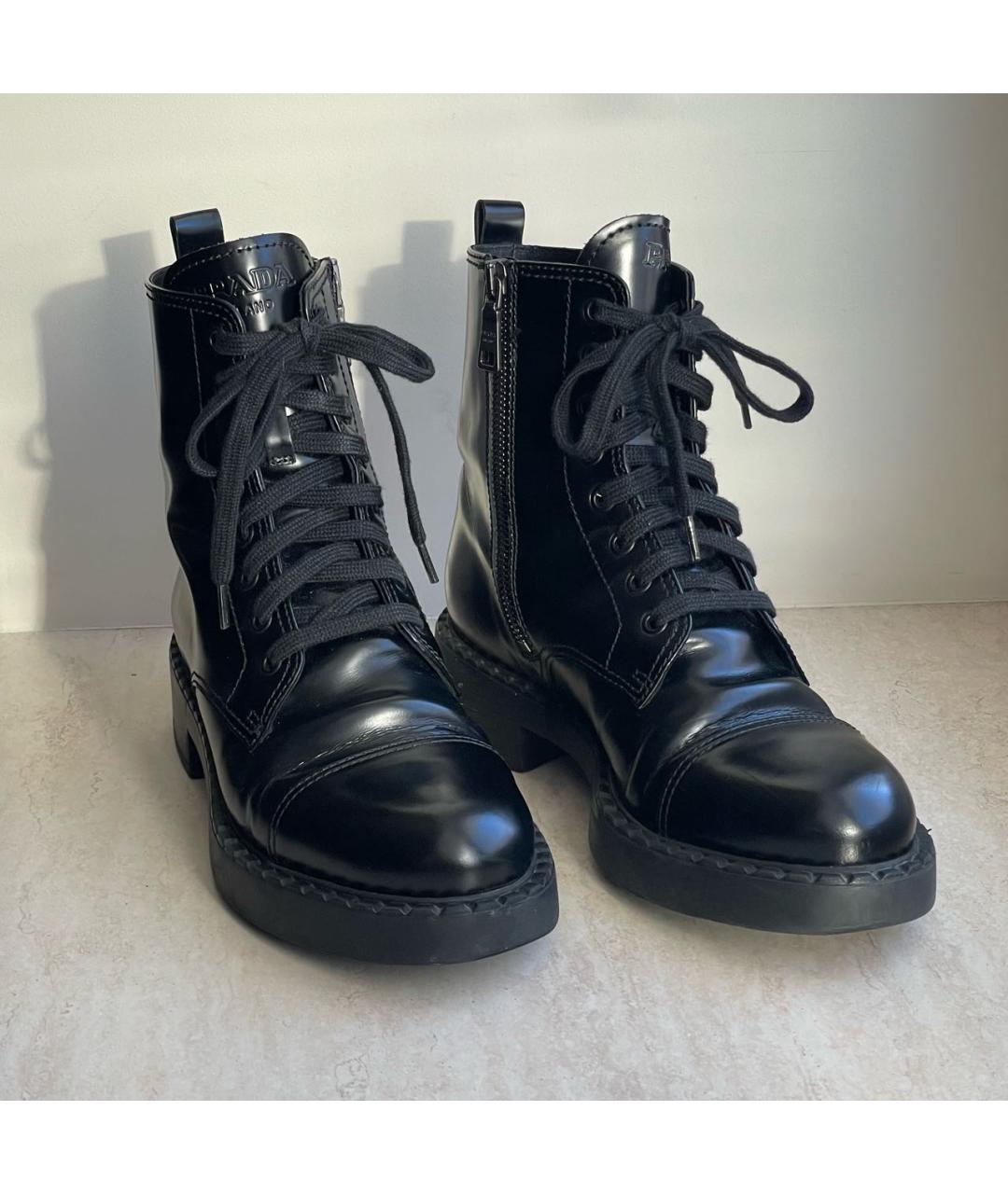 PRADA Черные ботинки из лакированной кожи, фото 8
