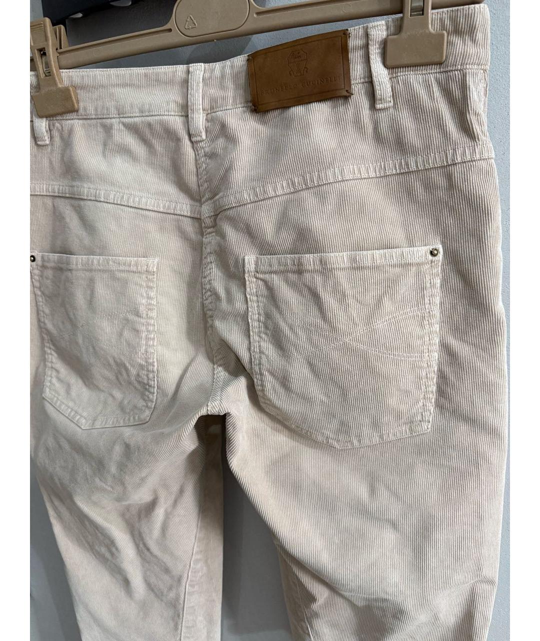 BRUNELLO CUCINELLI Бежевые хлопковые брюки узкие, фото 2