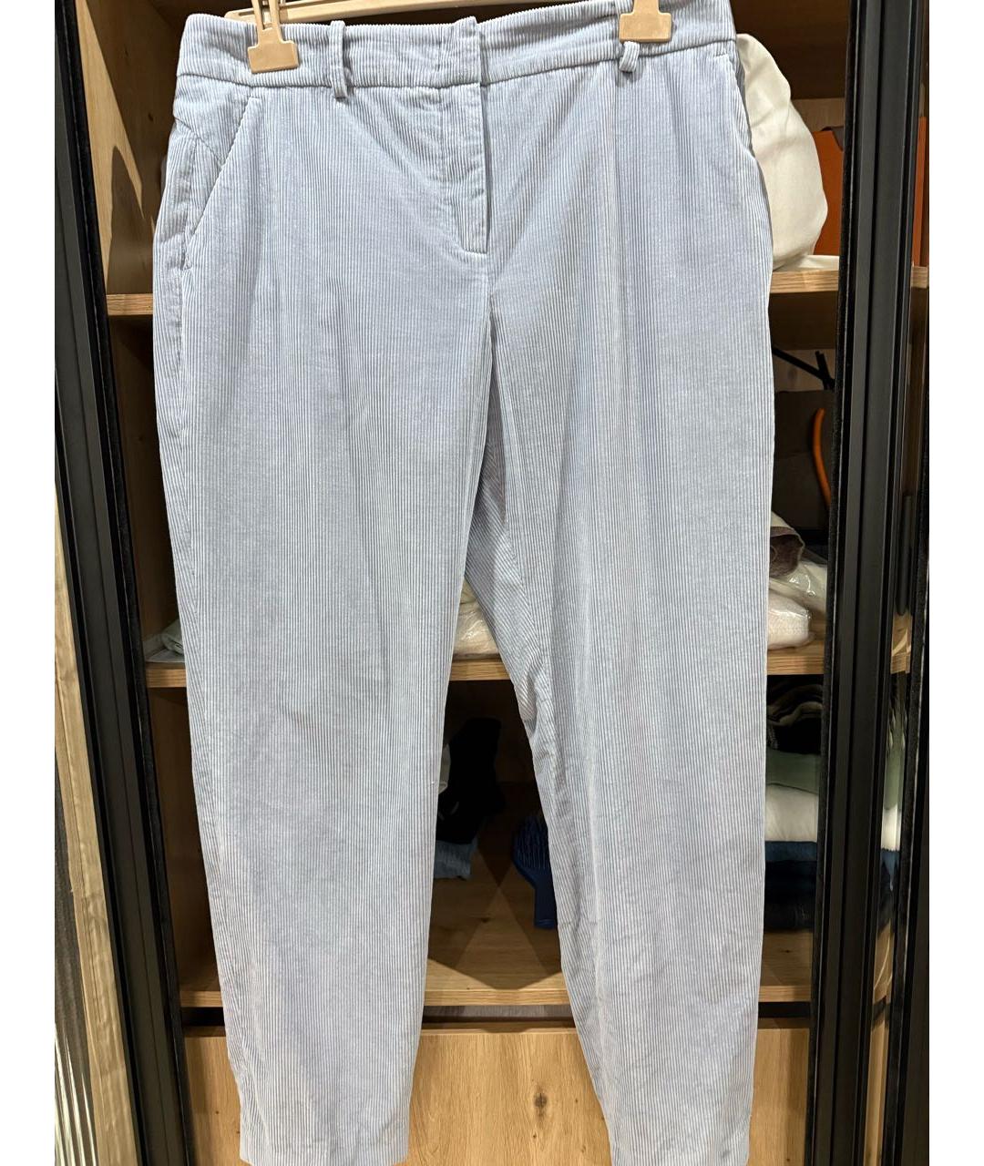 ELEVENTY Серые хлопковые прямые брюки, фото 5