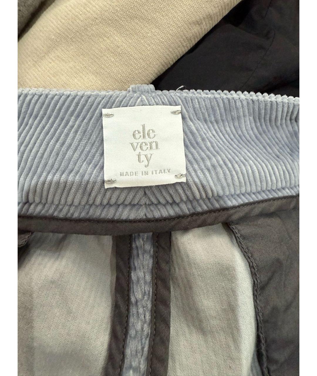ELEVENTY Серые хлопковые прямые брюки, фото 3