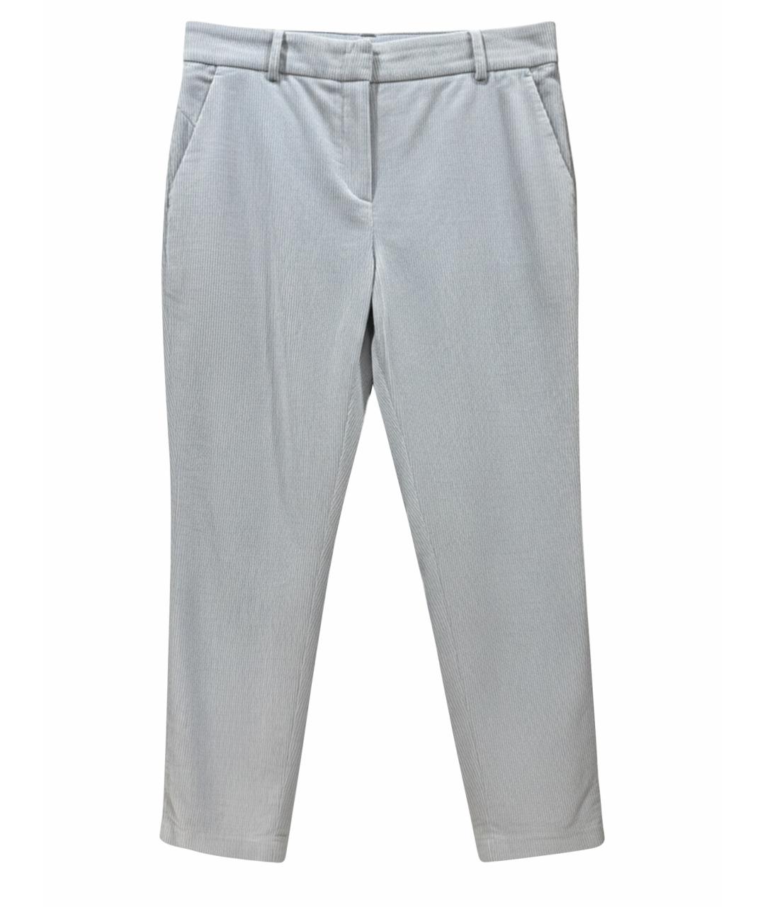 ELEVENTY Серые хлопковые прямые брюки, фото 1