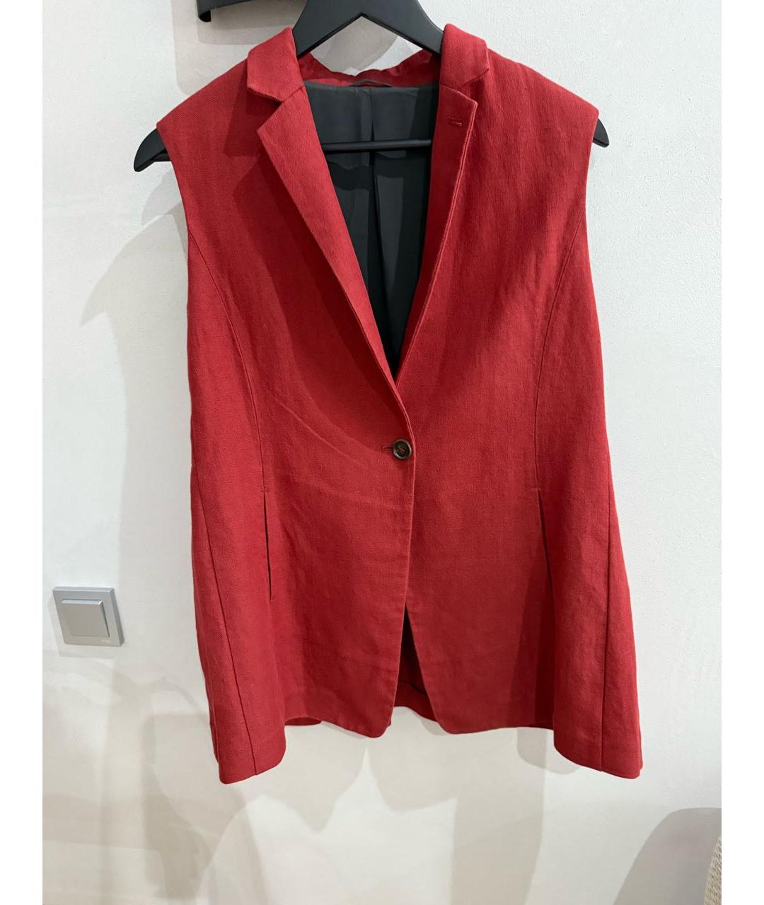 BRUNELLO CUCINELLI Бордовый хлопковый жилет, фото 5