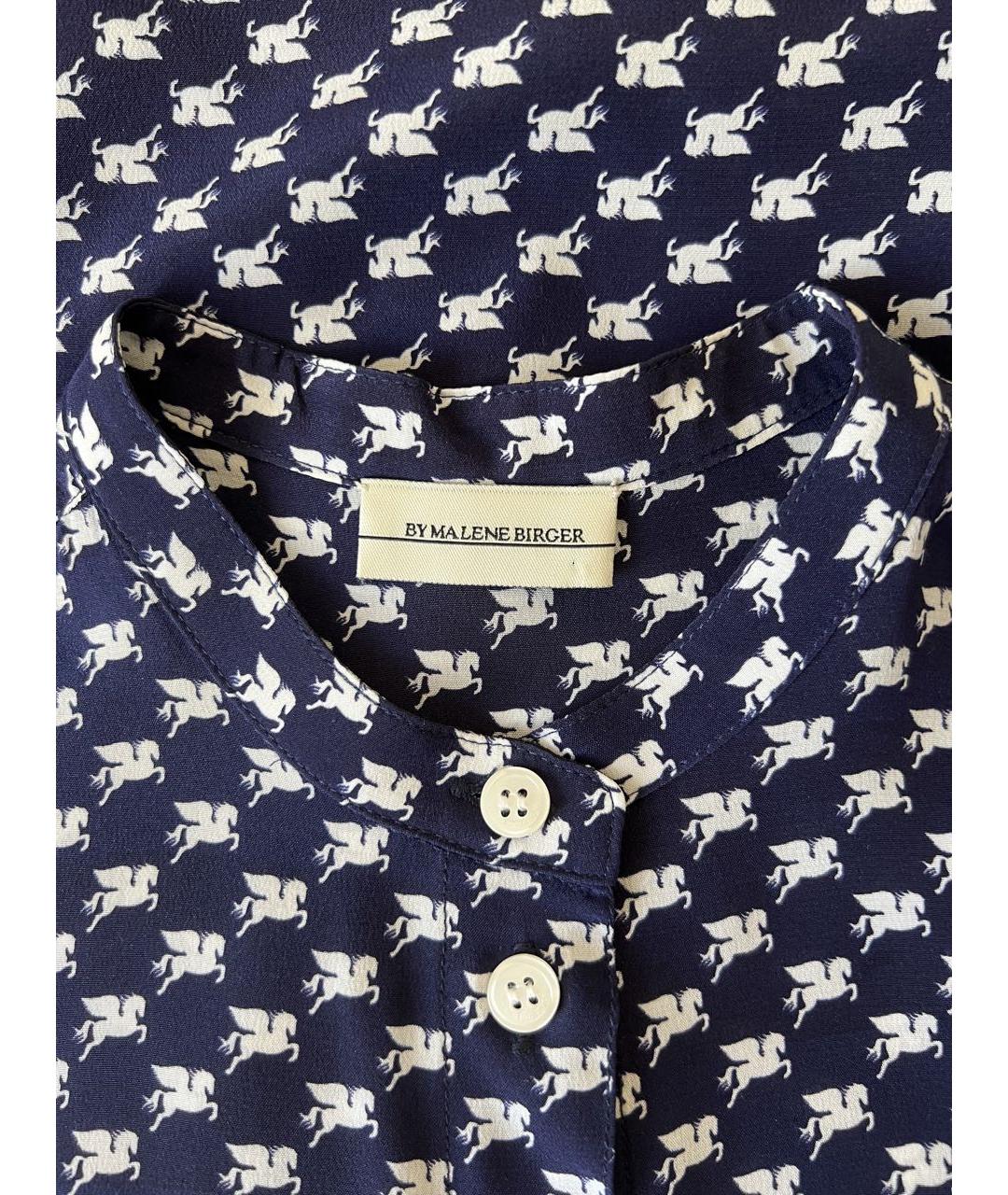 BY MALENE BIRGER Темно-синяя шелковая блузы, фото 5