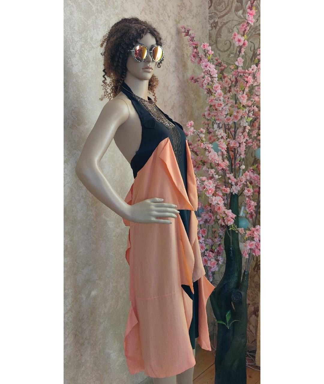 FENDI Мульти шелковое коктейльное платье, фото 2