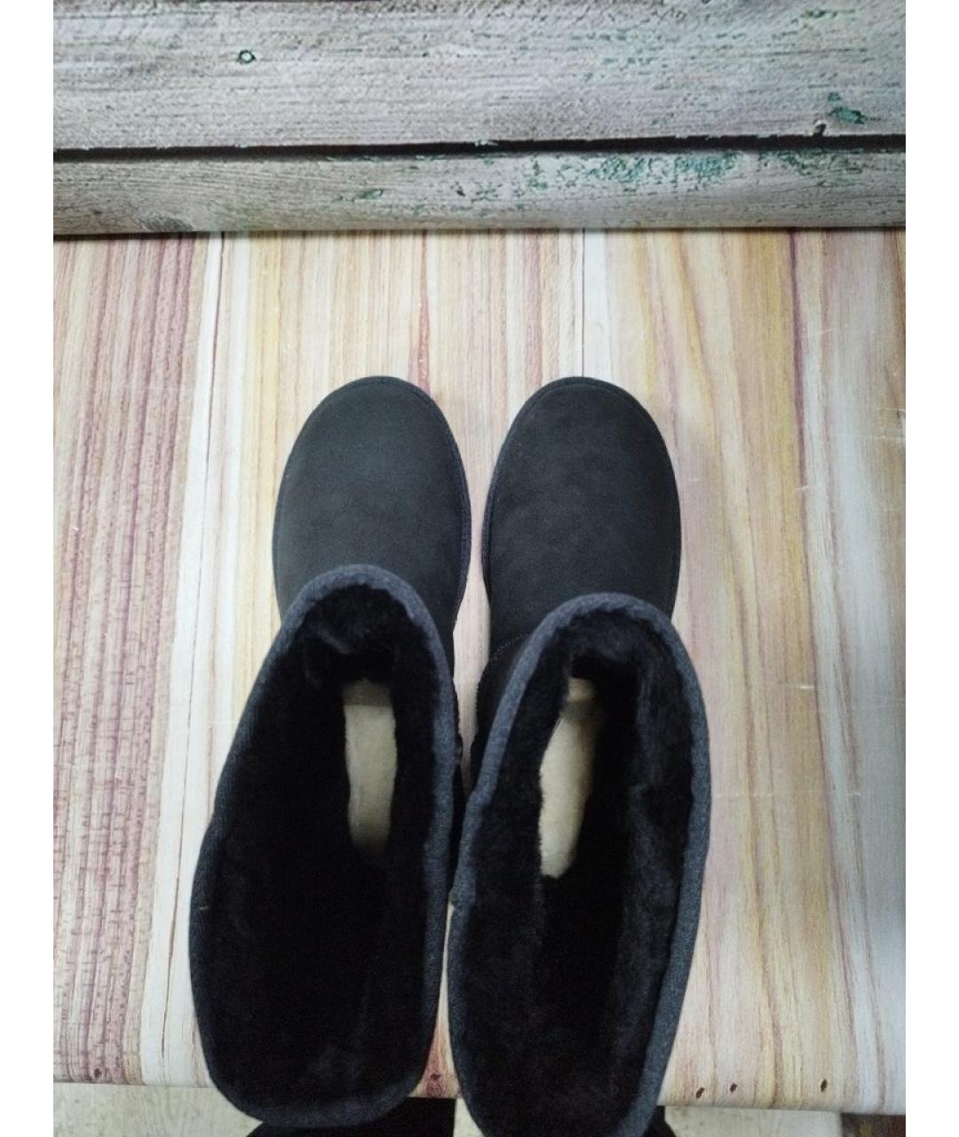 UGG AUSTRALIA Черные замшевые сапоги, фото 3