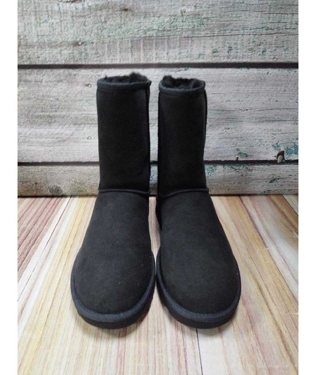 UGG AUSTRALIA Черные замшевые сапоги, фото 2