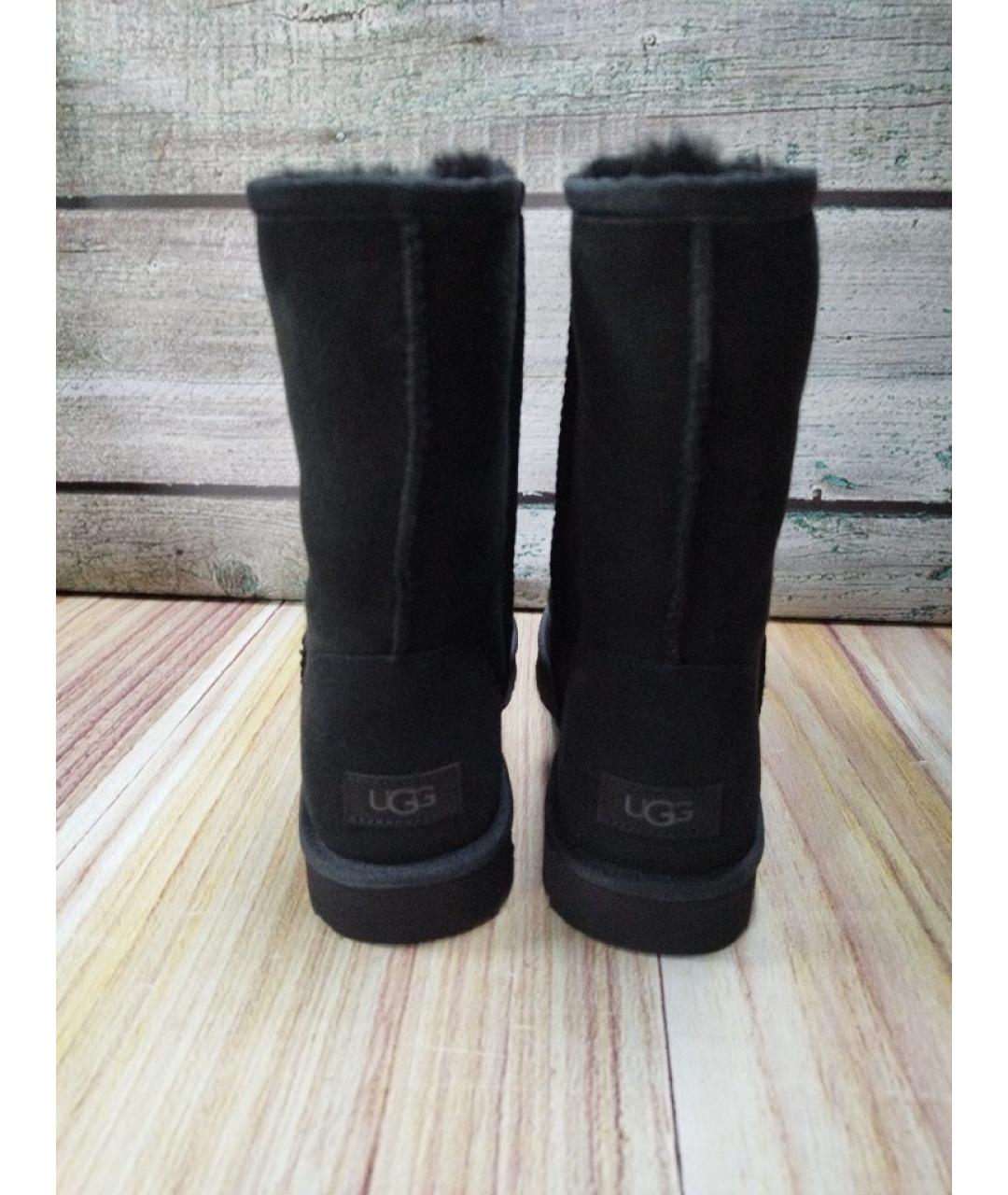 UGG AUSTRALIA Черные замшевые сапоги, фото 4