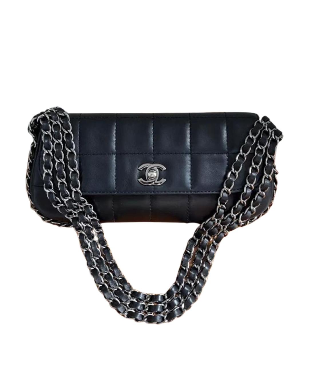 CHANEL Черная кожаная сумка с короткими ручками, фото 1